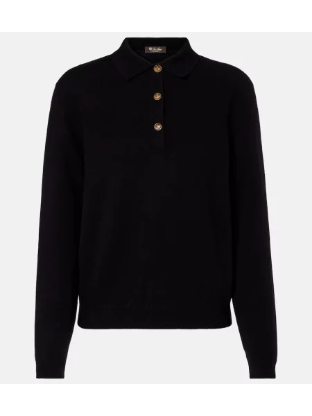 Pulover Loro Piana din cașmir clasic negru