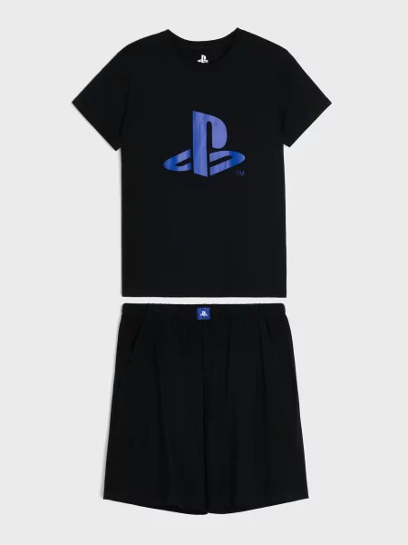 Sinsay dvoudílná pyžama s potiskem PlayStation černá