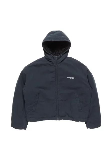 Geacă Acne Studios cu glugă cu imagine albastru