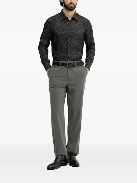 Lung cămașă Armani Exchange cu imagine negru