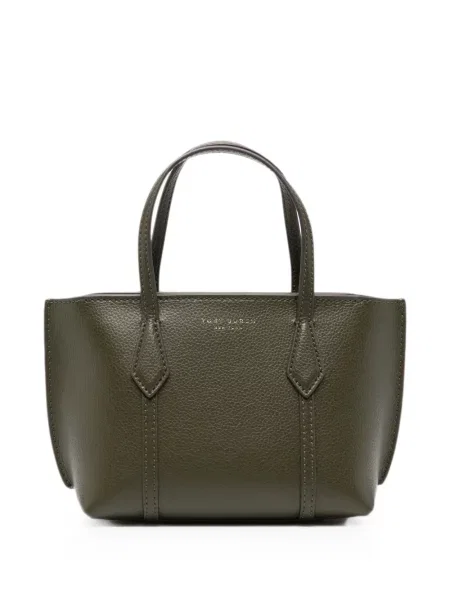 Geantă shopper Tory Burch din piele verde