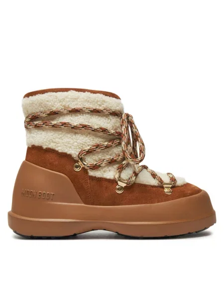 Замшеві чоботи Moon Boot MB LUNA BOOT SHEARLING коричневі