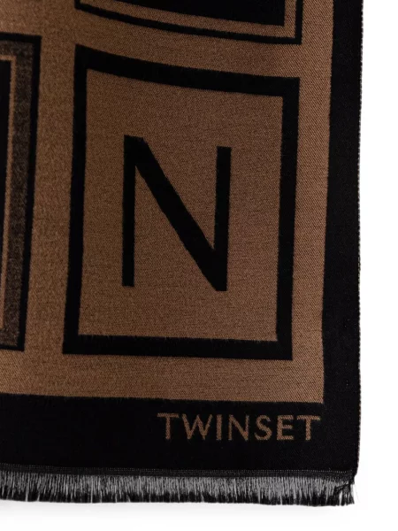 Fular Twinset cu imagine maro