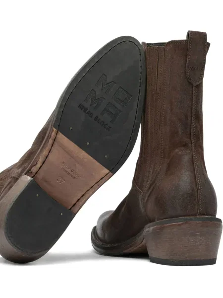 Botine Moma din piele cowboy maro