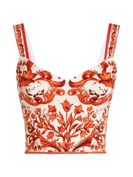 Top Dolce & Gabbana cu imagine din poplin portocaliu