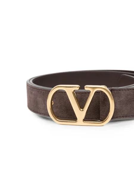 Cu centură curea Valentino Garavani din piele maro