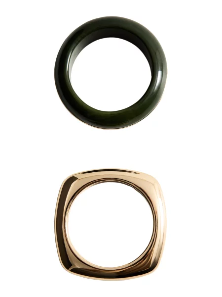 MANGO Zapestnica SACHA zlata / temno zelena