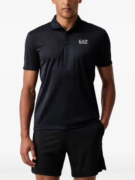 Golf scurt tricou polo Ea7 Emporio Armani cu imagine albastru
