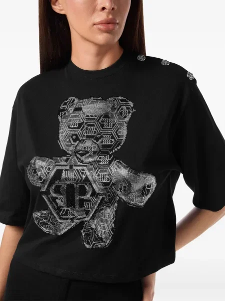 Tricou Philipp Plein de cristal negru