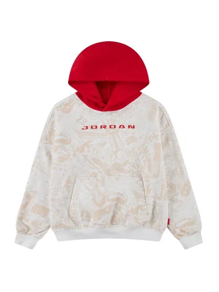 Jordan Sweater majica BRK pijesak / svijetlo crvena bijela