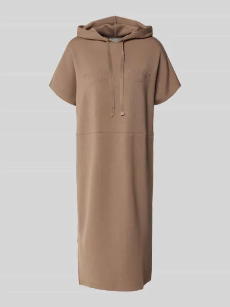 Sukienka z dzianiny dresowej z nadrukiem z napisem i kapturem Christian Berg Woman