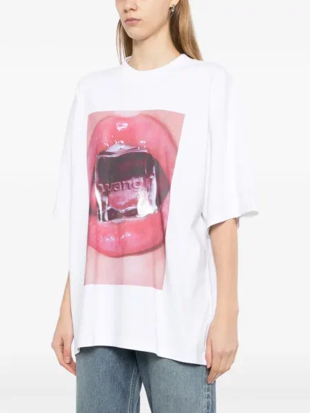 Grafic tricou Alexander Wang alb