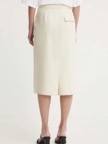 Sukně Day Birger et Mikkelsen Kellie Bonded Viscose Blend midi pouzdrová béžová