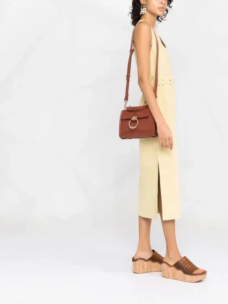 Geantă shopper Chloé din piele maro