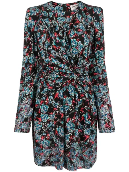 Rochie Zadig&voltaire de mătase cu model floral cu imagine negru