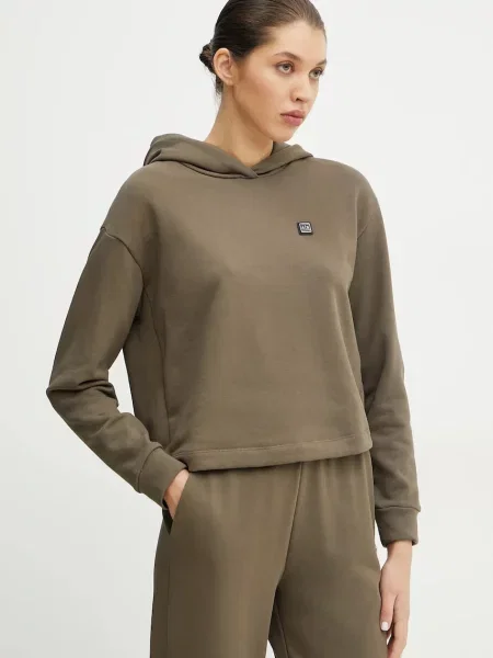 Bluză Armani Exchange cu glugă verde