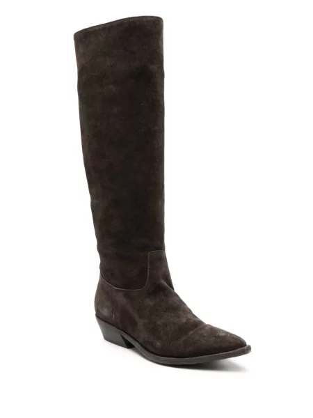 Botine Officine Creative din piele de căprioară maro