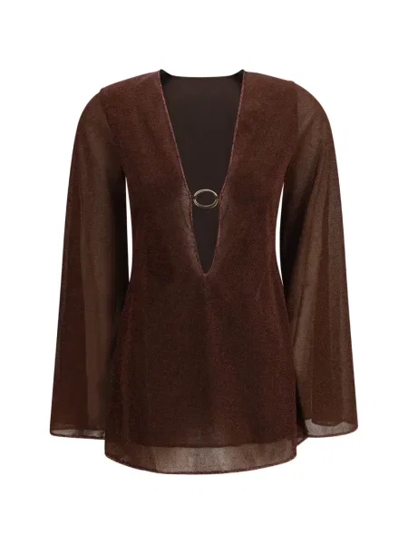 Mała mały sukienka mini Oséree garniturowa brązowa