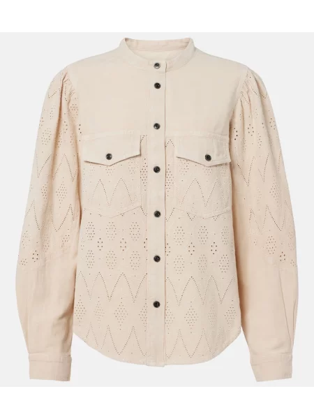 Bluză Marant Etoile cu broderie bej