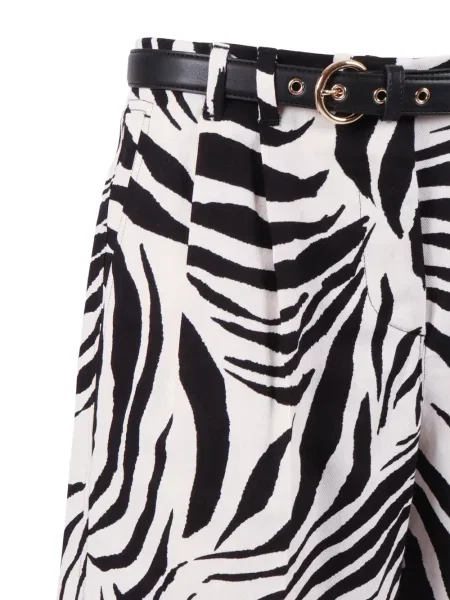 Pantaloni scurți Max Mara cu imagine cu model zebră alb