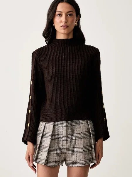 Twinset pulover pentru femei cu vâscoză maro
