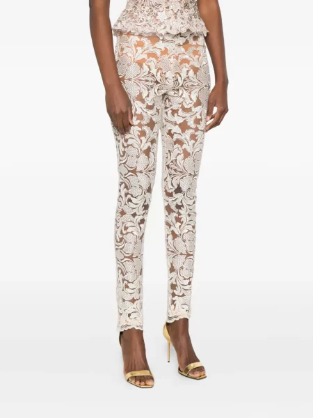 Leggings Gemy Maalouf cu model floral din dantelă
