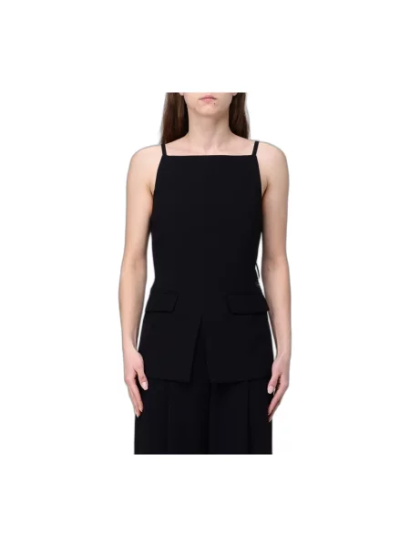 Top Armani Exchange z odkrytymi plecami czarny