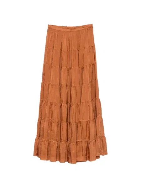 Fusta maxi Forte_forte de mătase maro