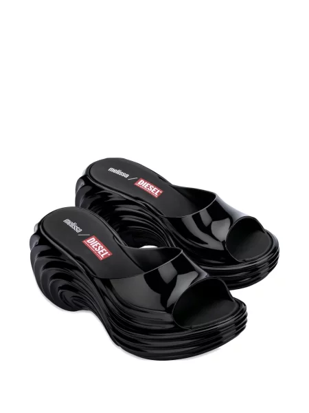 Papuci Melissa cu platformă negru