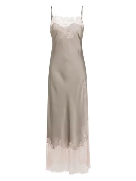 Rochie maxi Carine Gilson de mătase gri