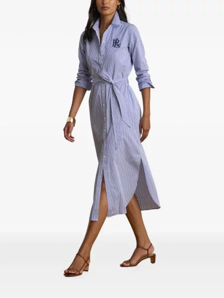 Cu centură rochie tip cămașă Lauren Ralph Lauren albastru