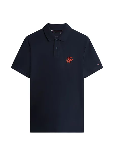 Tricou polo Tommy Hilfiger cu broderie albastru