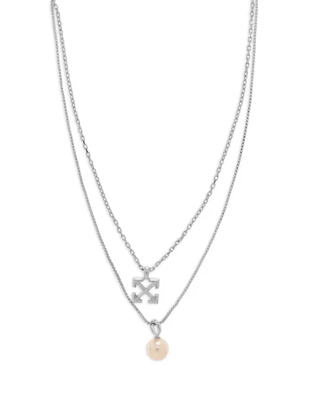 Colier Off-white cu perle alb