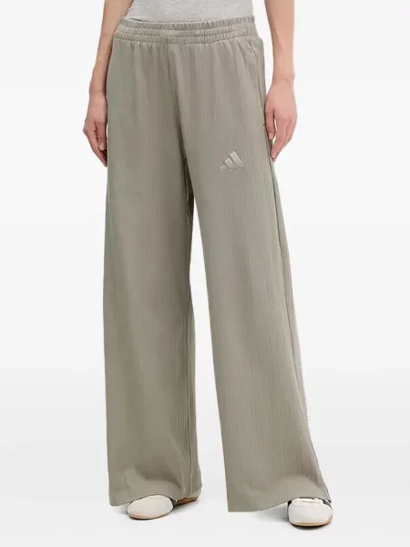 Spodnie Adidas w paski z autografem do biegania zielone
