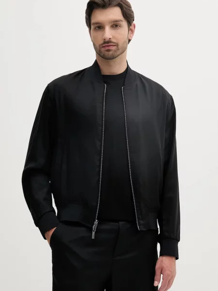 Armani Exchange geacă bomber cu doua fete de tranzitie oversize negru