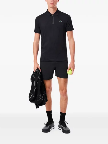Τένις polo Lacoste ζακάρ μαύρο