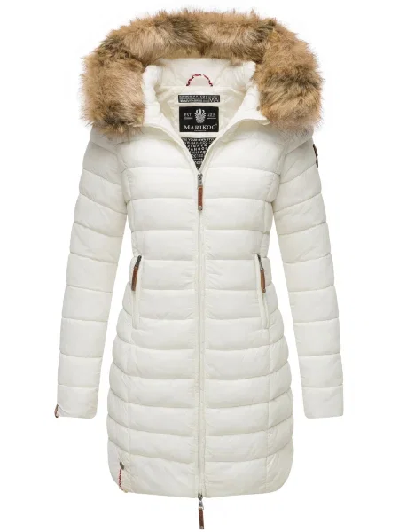 MARIKOO Palton de iarnă Rose maro deschis / murdar alb