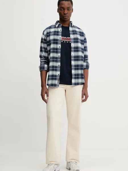 Kratka majica Tommy Jeans mornarsko modra