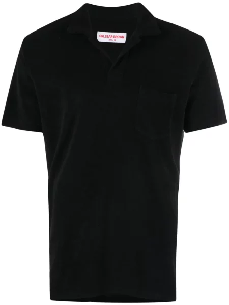 Polo Orlebar Brown din material terry negru