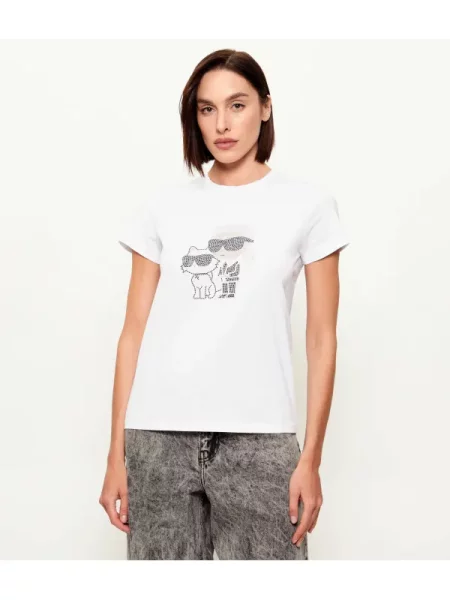 Karl Lagerfeld Tricou IKON RS DUO alb