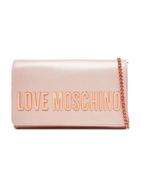 Torebka skórzana Love Moschino różowa