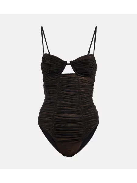 Costum de baie Self-portrait plasă negru