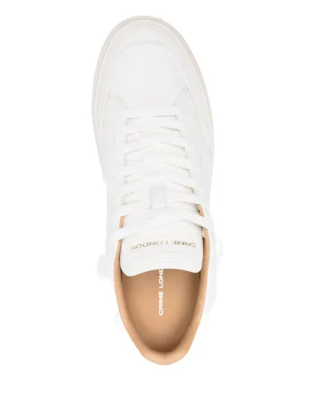 Sneakerși Crime London cu șireturi din piele alb
