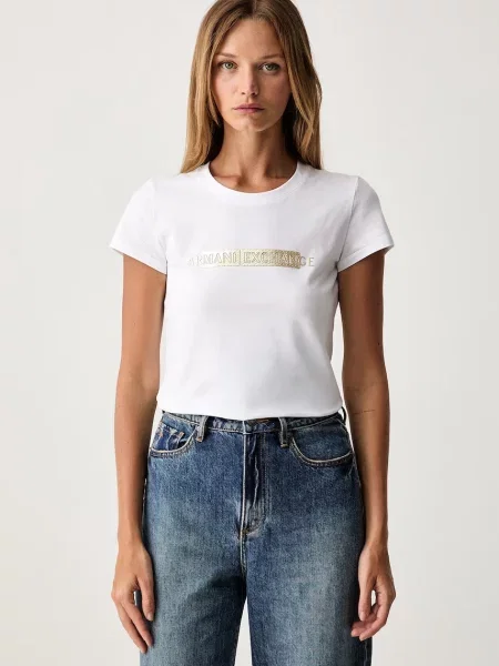 Armani Exchange tricou pentru femei din cu alb
