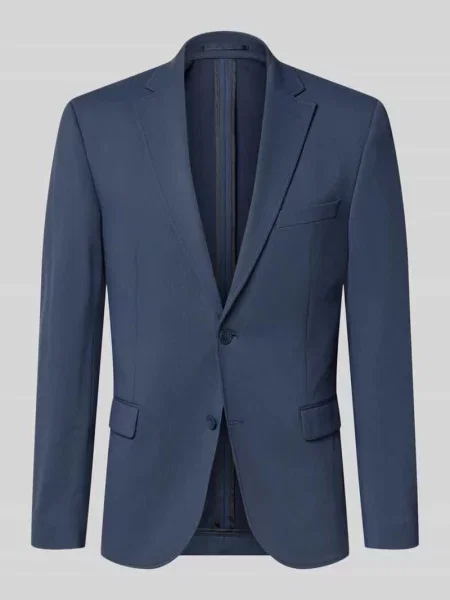 Marynarka na 2 o kroju slim fit z z patką Bugatti granatowa