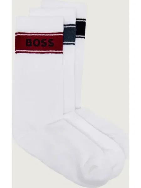 BOSS BLACK Șosete 3P QS Rib Stripe CC alb