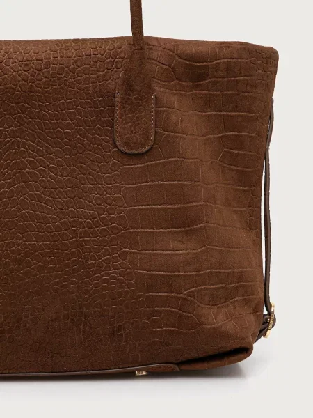 Műbőr shopper táska Themoirè barna