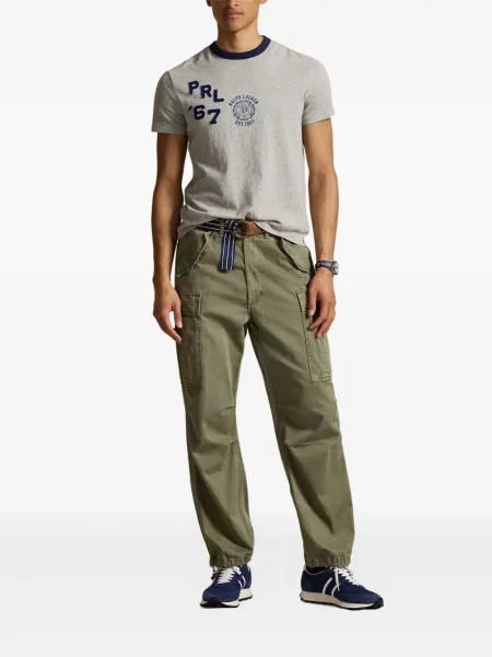 Ленена раница Polo Ralph Lauren бродирана сиво