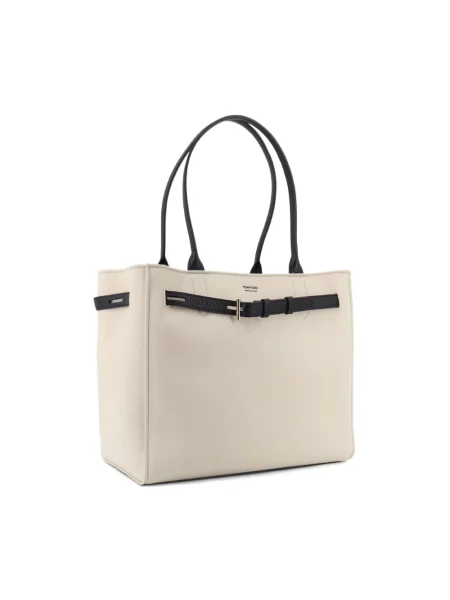 Shopperka Tom Ford skórzana beżowa