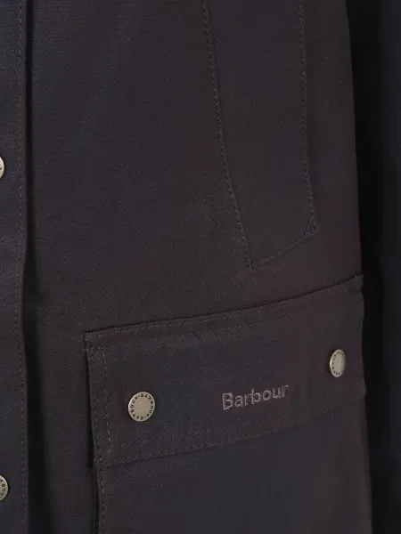 Gulerat geacă parka Barbour de catifea cord negru